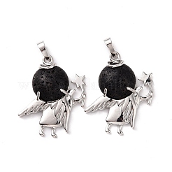 Кулоны из натуральной лавы G-F573-A19