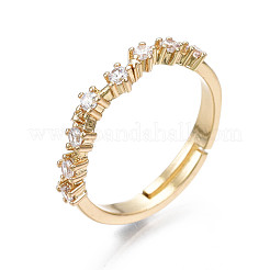 Изысканное регулируемое кольцо с цветком кубического циркония RJEW-N035-059-NF