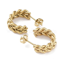 201 круглые серьги-гвоздики из нержавеющей стали EJEW-D084-02G