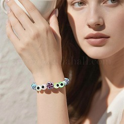 70 шт. двухцветных светящихся и печатных непрозрачных акриловых бусин&nbsp;LACR-FS0001-01