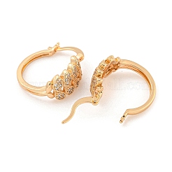 Латунные серьги-кольца из прозрачного кубического циркония EJEW-A107-05A-KCG