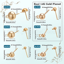 60 шт. 6 стиля латунных сережек-гвоздиков KK-SC0005-13