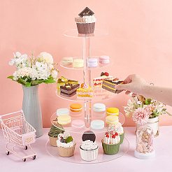 5-ярусные акриловые круглые подставки для десертных витрин ODIS-WH0001-49