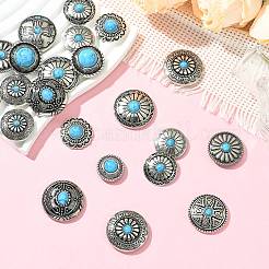 14 стильная плоская круглая заклепка для монет из сплава&nbsp;FIND-CJ0004-58