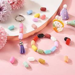 42шт 21 цвета овальные силиконовые фокусные бусины SIL-TA0001-69