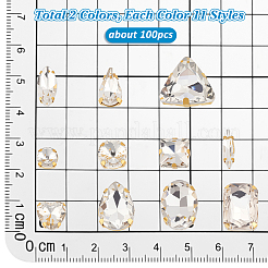 2 пакетик 2 цвета стеклянные пришивные стразы GACR-PH0008-04