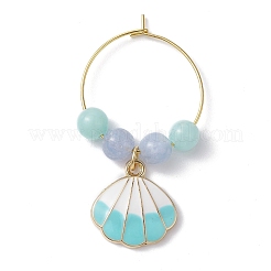 Подвески для бокалов для вина из сплава черепахи/морских звезд/ракушек с эмалью AJEW-JO00200