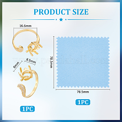 1 шт. 925 фурнитуры для манжетного кольца из стерлингового серебра с микропаве из кубических цирконий STER-UN0001-49G