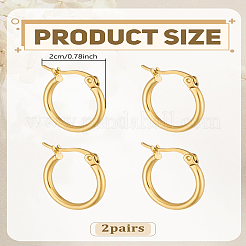 2 пара серег-колец из нержавеющей стали 304&nbsp;EJEW-LP0012-17