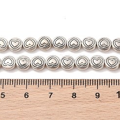 Стиль тибетского плоские круглые с сердцем сплава бортовых нитей TIBEB-O007-12-NR