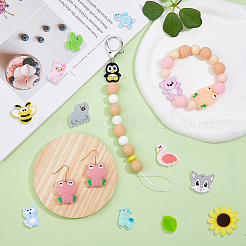 16шт 16 стильные силиконовые бусины SIL-DC0001-17