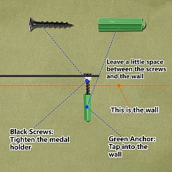 Модная железная вешалка для медалей&nbsp;ODIS-WH0037-440