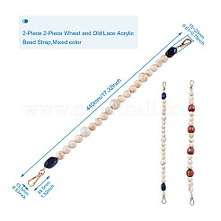 2 шт. 2 стиля пшеничные и старые кружевные акриловые бусины ремешок для сумки FIND-GN0001-04