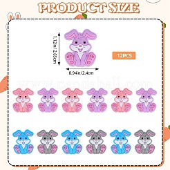 12шт 4 цвета силиконовые фокусные бусины SIL-SZ0001-41