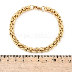 Браслеты из нержавеющей стали 304 с цепочкой и веревкой для женщин и мужчин BJEW-F488-38G