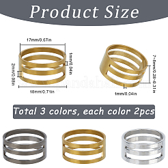 6 шт. 3 стиля латунных колец&nbsp;FIND-SC0010-81