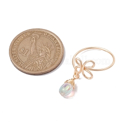 Кольца-манжеты с полыми бабочками из латунной проволоки RJEW-JR00654