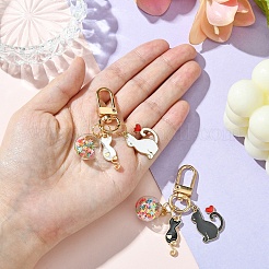 Украшение подвески из эмали из сплава кошки&nbsp;HJEW-YW00016-01