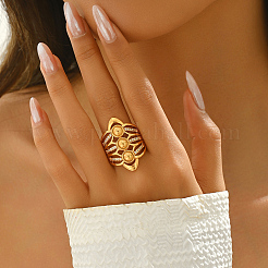 Многослойный полый дизайн латунные микропаве кубические цирконии регулируемые кольца для женщин&nbsp;ZN1702