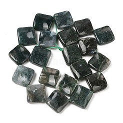 Природные моховой агат бисер нитей G-L239-16