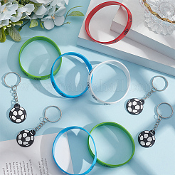 ПВХ футбольный брелок и силиконовый шнур браслеты комплекты украшений&nbsp;SJEW-GF0001-01