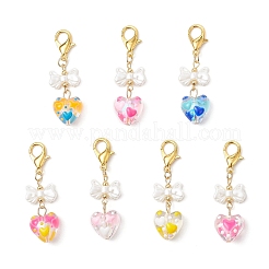 Подвеска в форме сердца из эмалевого стекла HJEW-JM03654-01