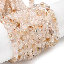 Природный желтый кварц нитей бисера G-K366-C11-4mm