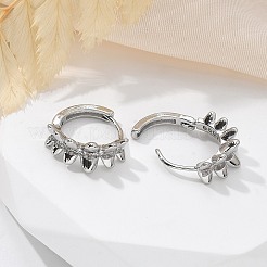 Серьги-кольца из латуни с прозрачным фианитом EJEW-Q014-24P