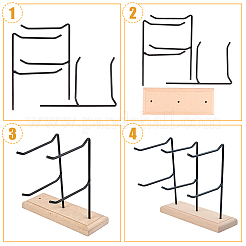 2-ярусные 3-рядные деревянные витрины для украшений EDIS-WH0016-008A