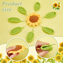 18шт 2 стиля ручная вязка шерсть подсолнух и лист DIY-GA0006-11