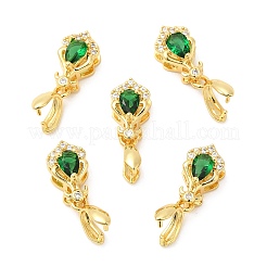 Латунные микро проложить кубического циркония кулон прижимные поручительств KK-I705-22G