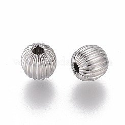 Круглые рифленые бусины из нержавеющей стали 304 STAS-I050-01-6mm