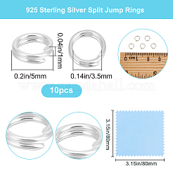10 шт. 925 разъемных соединительных кольца из стерлингового серебра STER-BBC0007-85A