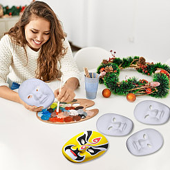 12 стиль diy пустая неокрашенная маска пекинской оперы&nbsp;DIY-BC0014-78