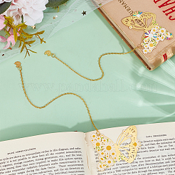 4 шт. 2-х цветная латунная закладка с длинными цепочками AJEW-SC0002-87