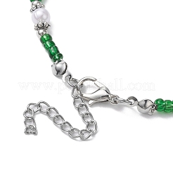 Браслеты ручной работы с лэмпворком и стеклянным бисером от сглаза&nbsp;AJEW-AN00573