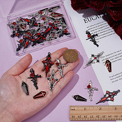 36шт 6 стиля хэллоуин тема сплава эмаль подвески&nbsp;FIND-WR0012-66