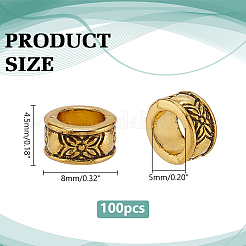 100 шт. европейские бусины из сплава в тибетском стиле DIY-PH0023-44B