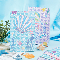 12 шт. 4 стиля бумажные пакеты на морскую тематику AJEW-WH0283-19