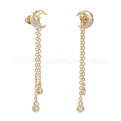 Серьги-гвоздики с цирконом из латуни&nbsp;EJEW-K083-16G