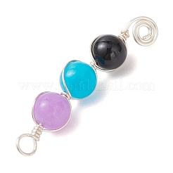 5 шт. 5 стиля круглых бусин из окрашенного натурального малайзийского нефрита&nbsp;PALLOY-JF04051-02