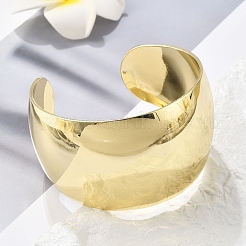 Латунные манжеты открытые браслеты&nbsp;BJEW-M060-03G