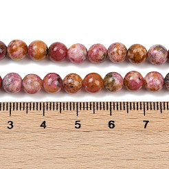 Природные родонит бисер нитей&nbsp;G-G206-A02-6mm