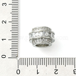 Реечное покрытие латунь микро паве прозрачный кубический цирконий европейские бусины KK-G501-05P