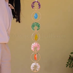 Древо жизни натуральные драгоценные камни и агатовые подвески PW-WGAF9E8-01