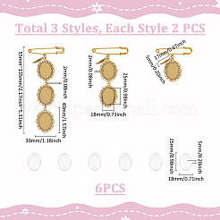 Железные овальные звенья для основы броши&nbsp;AJEW-UN00044-02
