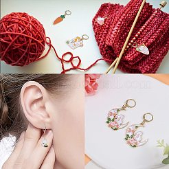 Кролик морковь кошка сплав эмаль кулон украшение HJEW-SW00032