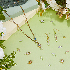 36 шт. 6 стиля звеньев из латуни с прозрачным кубическим цирконием&nbsp;KK-FH0008-12