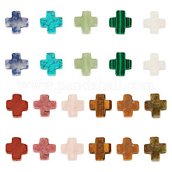 22шт 11 стиля натуральных и синтетических бусин из смешанных драгоценных камней&nbsp;G-TA0002-52