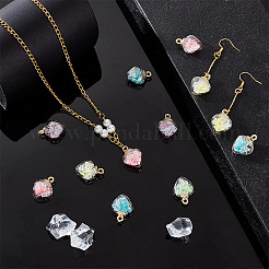 50 шт. двухцветные светящиеся стеклянные подвески GLAA-PH0002-59